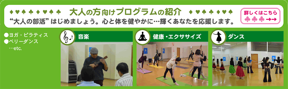 大人向けプログラム 大人向けプログラム